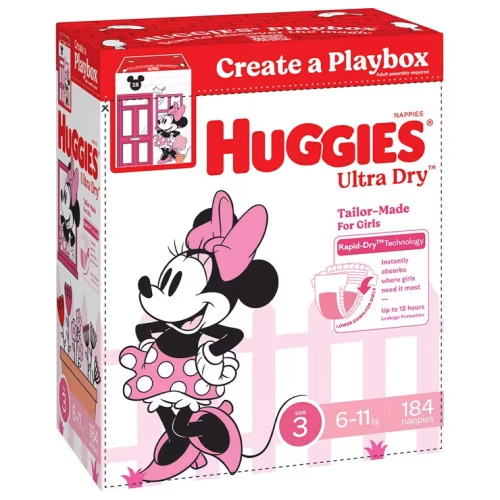 Huggies Girls' Ultra Dry Nappies Size 3 Crawler (6�11kg) ...