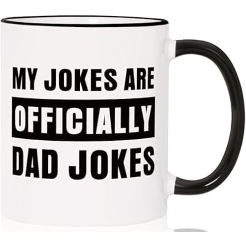 Aurahouse New Dad Gifts First Time, Officially Dad Jokes Mug, Pregnancy Announcement for Husband Funny, Daddy to Be Gifts for 1st Time Dads Birthday Baby Shower Fathers Day, Expecting Father Gift