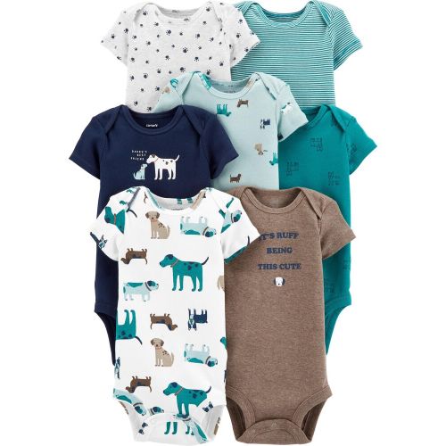 7-Pack Short-Sleeve Bodysuits - 6M - Multi