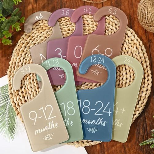 Whaline Acrylic Baby Closet Dividers Boho Hanging Acrylic Infant Clothes Hanger separators Baby Closet Organizers Thicken Baby Wardrobe Organizers for Home Nursery Supplies, 6.7 x 3 Inch, 8Pcs