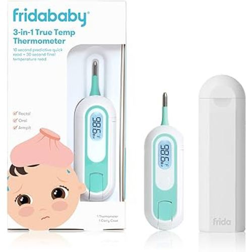 FridaBaby 3-in-1 True Temp Digital Thermometer for Fevers, Babies & Kids (Rectal, Underarm + Oral)