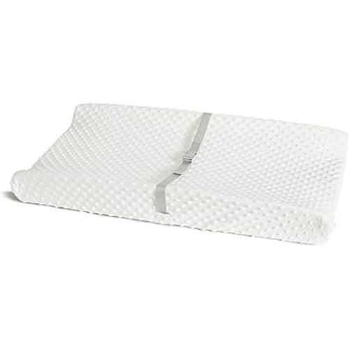 Munchkin Secure Grip Baby Diaper Changing Pad with Cover for Dresser, Waterproof and Wipeable, Contoured, Standard Size (16" x 31"), White