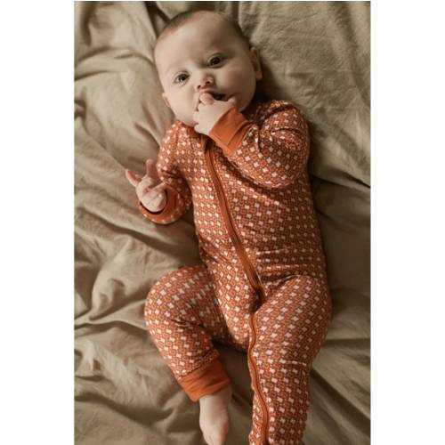 Baby Zip Up - Texas - Orange & White – BURLEBO