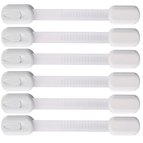 Amazon.com: 6 Pack Vmaisi Multi-Use Adhesive Straps Locks - Childproofing Baby Proofing Cabinet Latches for Drawers, Fridge, Dishwasher, Toilet Seat, Cupboard, Oven,Trash Can, No Drilling (White) (6) : Baby