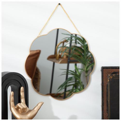 Gold Scalloped Metal Wall Mirror