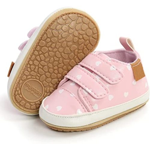 SOFMUO Baby Boys Girls High Top Ankle PU Leather Sneakers Soft Rubber Sole Infant Moccasins Newborn Oxford Loafers Anti-Slip Toddler Wedding Uniform Dress Shoes