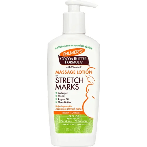 Palmer's Cocoa Butter Formula Massage Lotion for Stretch Marks, Pregnancy Skin Care, Belly Cream with Collagen, Elastin, Argan Oil and Shea Butter, 8.5 Ounces