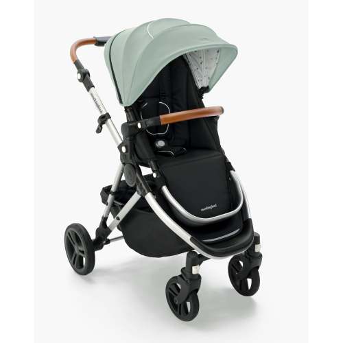 Mockingbird Single Stroller 2.0 | Sage, Watercolor Drops, Silver with Penny Leather