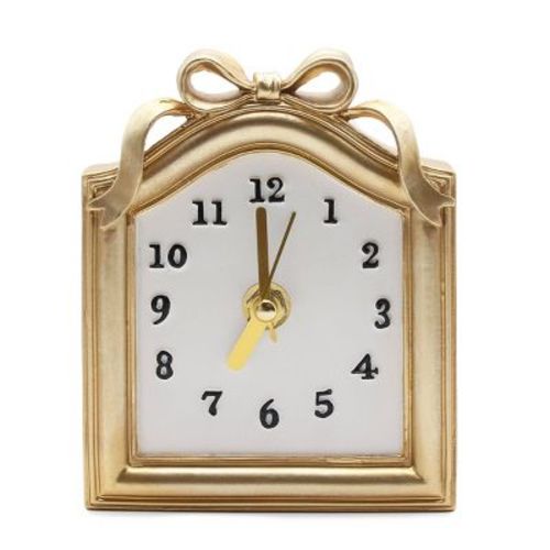 National Brand Gold Arched Tabletop Clock With Bow Detail