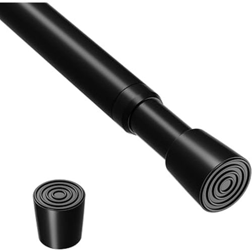 Curtain Rods for Windows 33-59 Inch,Black Adjustable Tension Curtain Rod No Drilling Spring Loaded Curtain Rods Tension Rods For Windows Bedroom Closet Doorway Door,1Pcs