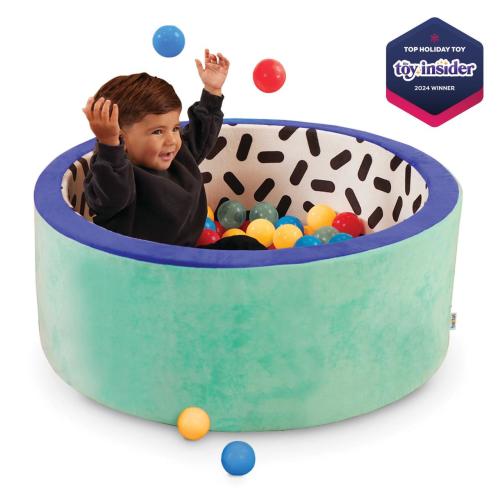 Battat Hop in Foam Ball Pit with 65+ Balls and Washable Indoor Multicolor Cover, Toddler and Preschool Toys