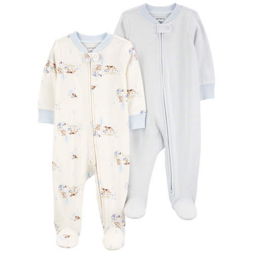Baby 2-Pack 2-Way Zip Sleep & Plays - Style,Multi