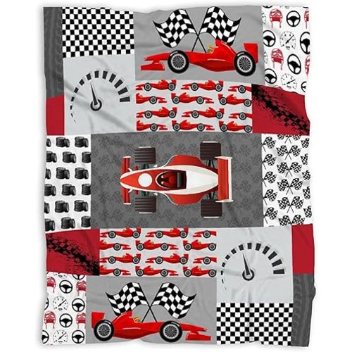 Race Car Baby Blanekt Gifts Boys Girls Kids, Race Car Toddler Blanket Race Car Stuff for Newborn Super Soft Receiving Blanket Swaddle Blanket 30"x40" for Baby