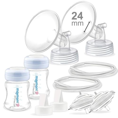 Maymom Pump Parts 24mm Flange Standard Compatible with Spectra S2 S1 Pump Not Original Spectra Replacement Pump Parts Duckbill Valve Flange Tube Bottle Backflow Protector