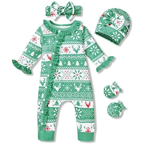 Aalizzwell Baby Girls Romper Outfit Fall Winter Clothes with Accessories