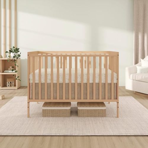 Dream On Me Synergy 5-in-1 Convertible Full Size Baby Crib, GREENGUARD Gold | BSA Verified, ASTM & CPSC Tested, 3-Position Mattress Support, Converts to Toddler, Day and Full Size Bed, 50 Lb, Beechwood