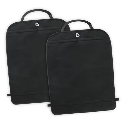 Munchkin® Back Seat Cover for Kids, Deluxe Kick Mats™ Car Seat Protector, Black, 2 Pack