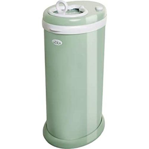 Ubbi Steel Diaper Pail, Odor Locking, No Special Bag Required, Award-Winning, Registry Must-Have, Sage Green