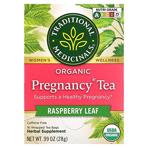Traditional Medicinals Organic Pregnancy Tea Raspberry Leaf Herbal Tea, Supports Healthy Pregnancy, (Pack of 1) - 16 Tea Bags