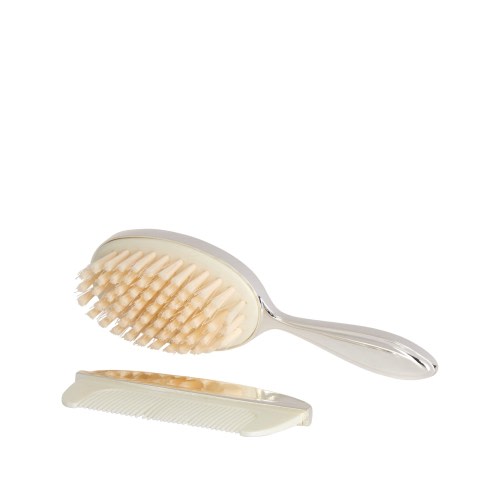 Silver Plated Brush And Comb Set