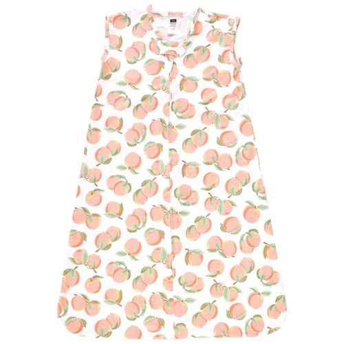 Hudson Baby Infant Girl Cotton Sleeveless Wearable Sleeping Bag, Sack, Blanket, Peach, 0-6 Months