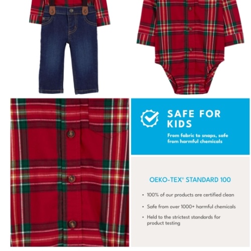 Baby 3-Piece Plaid Dress Me Up Set