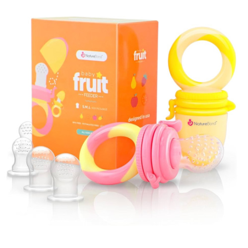 NatureBond Baby Food Feeder (Peach Pink and Lemonade Yellow)