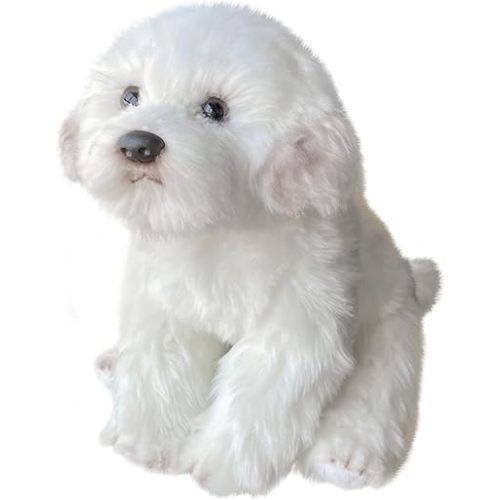 14 Inch Maltese Stuffed Animal, Realistic Dog Plush, Lifelike Stuffed Animal,Companion Pet, Fluffy Stuffed Puppy Dog Toys for Gift