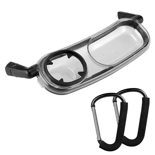 Snack Tray Compatible with Uppababy Vista, Vista V2, Cruz, Cruz V2, RumbleSeat, and RumbleSeat V2 (Snack Tray with Bonus Hooks)