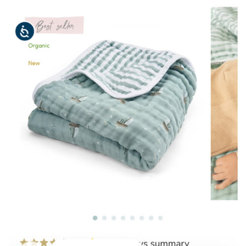 aden + anais Organic Cotton Muslin Blanket in Sailing Seas