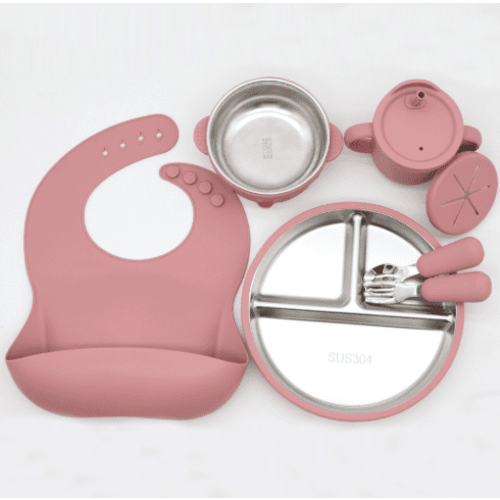 Stainless Steel Children'S Tableware Set -5-Piece Set Of Stainless Steel Children'S Tableware And Bowl Set, Designed By Pediatricians, Plastic Free Children'S Tableware And Cups