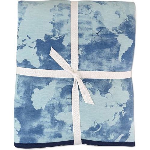 HonestBaby Organic Cotton Reversible Baby Blanket, Watercolor World