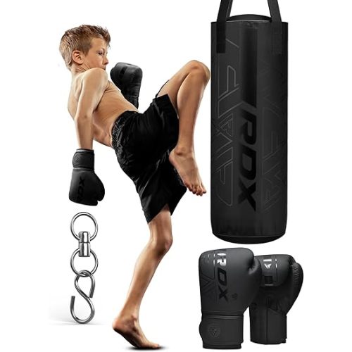 RDX Kids Unfilled Punching Bag Set 2FT with Boxing Gloves, Strength Training