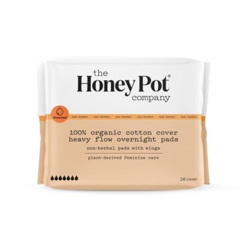 The Honey Pot Company Overnight Heavy Flow Non-herbal Organic Cotton Maxi Pads - 16ct