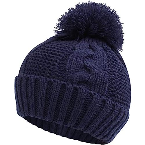 JANGANNSA Winter Knit Baby Hat Twist Warm Beanie for Boys Girls Infant Toddler Baby Beanie with Pompom