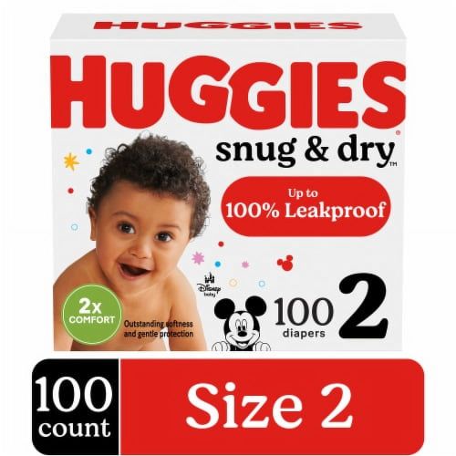 Huggies Snug & Dry Baby Diapers Size 2 (12-18 lbs) - 100 ct