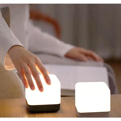LED Night Light for Kids and Adults, Bedside Light Cube Flip Timer USB Rechargeable Baby Nursery Night Light for Breastfeeding,Movable Light,1200 mAH, Eye Caring