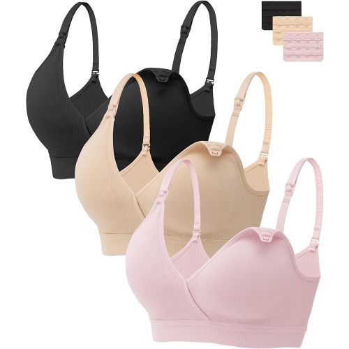 HBselect Nursing Bras for Breastfeeding, Seamless V Neck Maternity Bra Wireless Women Pregnancy Postpartum Bra Sleep Bralette