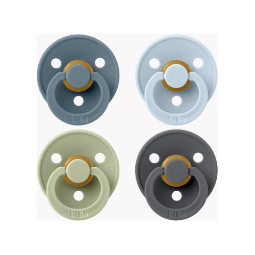 BIBS Colour Pacifier Set - 4-Pack Petrol Sage Blue Iron - The Natural Baby
