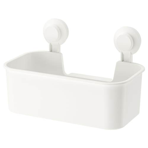 TISKEN Basket with suction cup - white