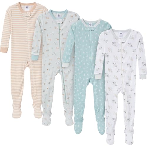Gerber Baby-Boys 4-Pack Footed Pajamas