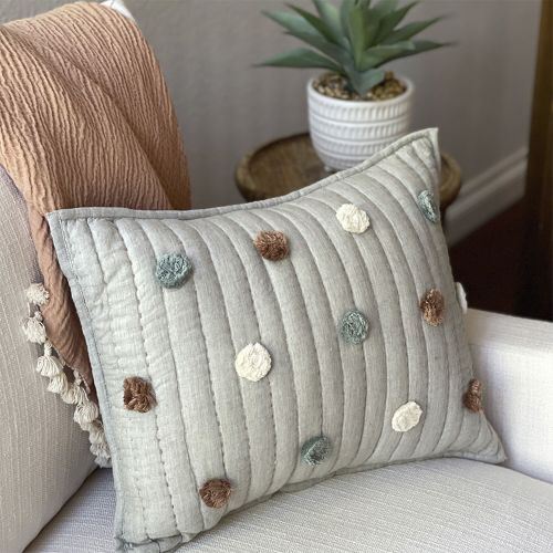 Ezra Decorative Quilted Polka Dot Pillow | Crane Baby