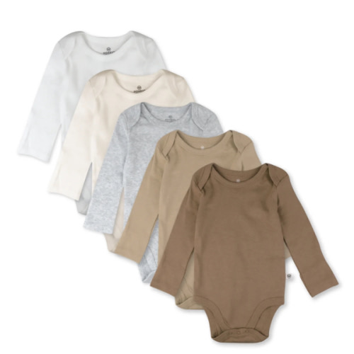 5-Pack Organic Cotton Long Sleeve Bodysuits | Honest Baby Clothing