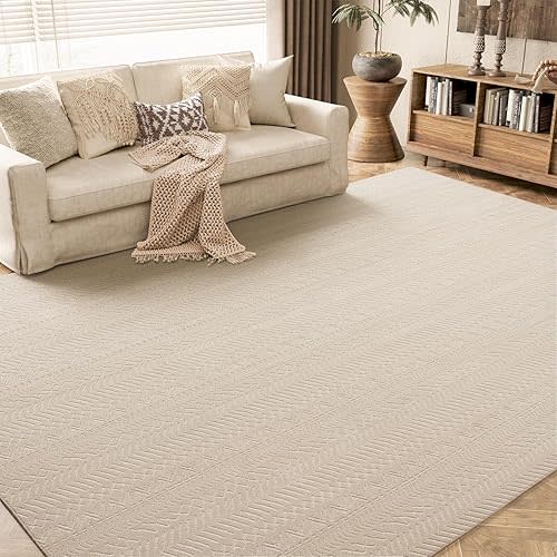 AMOAMI-Washable Area Rugs 5x7-Boho Camel Rugs for Living Room Machine Washable-3D Rugs for Bedroom-Non Slip Floor Rug-Moroccan Washable Rugs for Bedroom Dining Room
