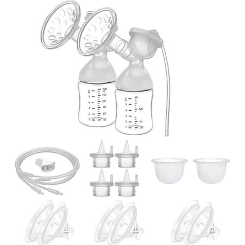 Breastpump Flange Kit Replacement Full Set Compatible with Babybuddha Zomee Z1 Z2 NCVI 8782/8780 Breastpump incl 17/19/21/22mm Cushion Insert 24mm Flange Replacement Parts/Accessories