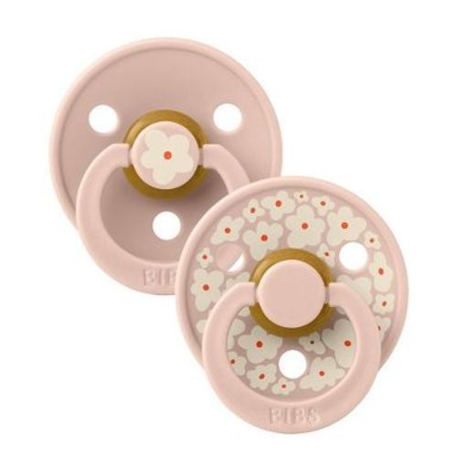 Bibs Studio Collection Colour Jasmine Floral Latex Pacifier 0-6 Months - Jasmine Blush Mix - 2pk