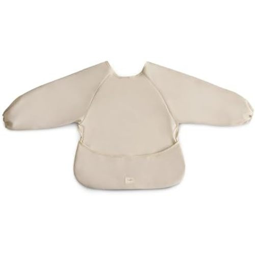 mushie Long Sleeve Baby Bib | Water Resistant Adjustable Fit for Ages 6-24 Months