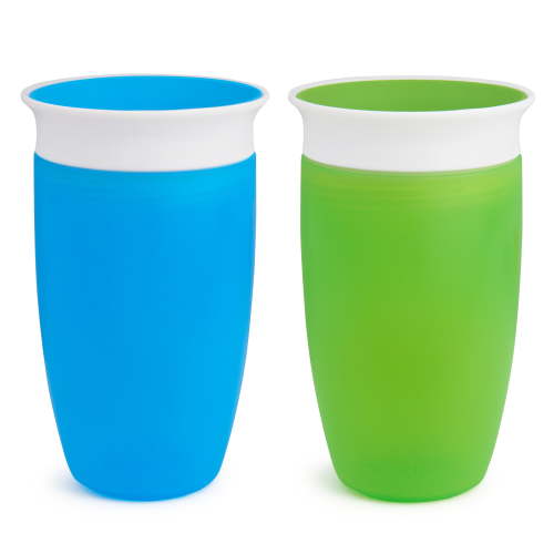 Munchkin Miracle 360 Toddler Sippy Cup, 10 oz, Blue/Green, Unisex, 2 Pack