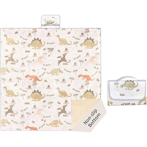 Insular Baby Splat Mat for Under High Chair/Arts/Crafts, Anti Slip and Waterproof Splash Mat for Floor, Portable Picnic Mat, 51x51 Inch, Dinosaur