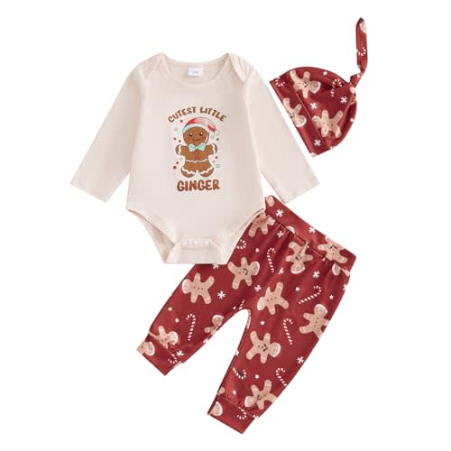 MAYUMMPY Baby Boy Girl My First Christmas Clothes Sets Long Sleeve Letter Deer Romper Pants Hat Newborn Christmas Outfit